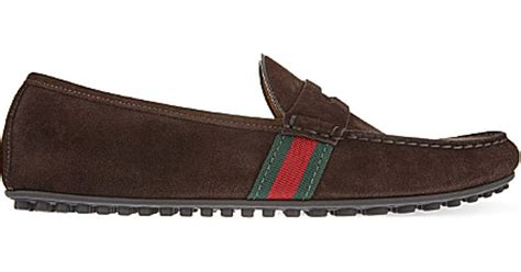 Gucci Kanye Suede Driver Shoes in Brown for Men 